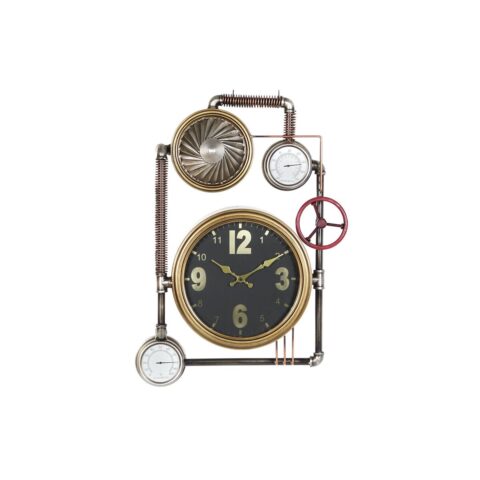 Ρολόι Τοίχου DKD Home Decor Βαλβίδες Κρυστάλλινο Χρυσό Σίδερο (50