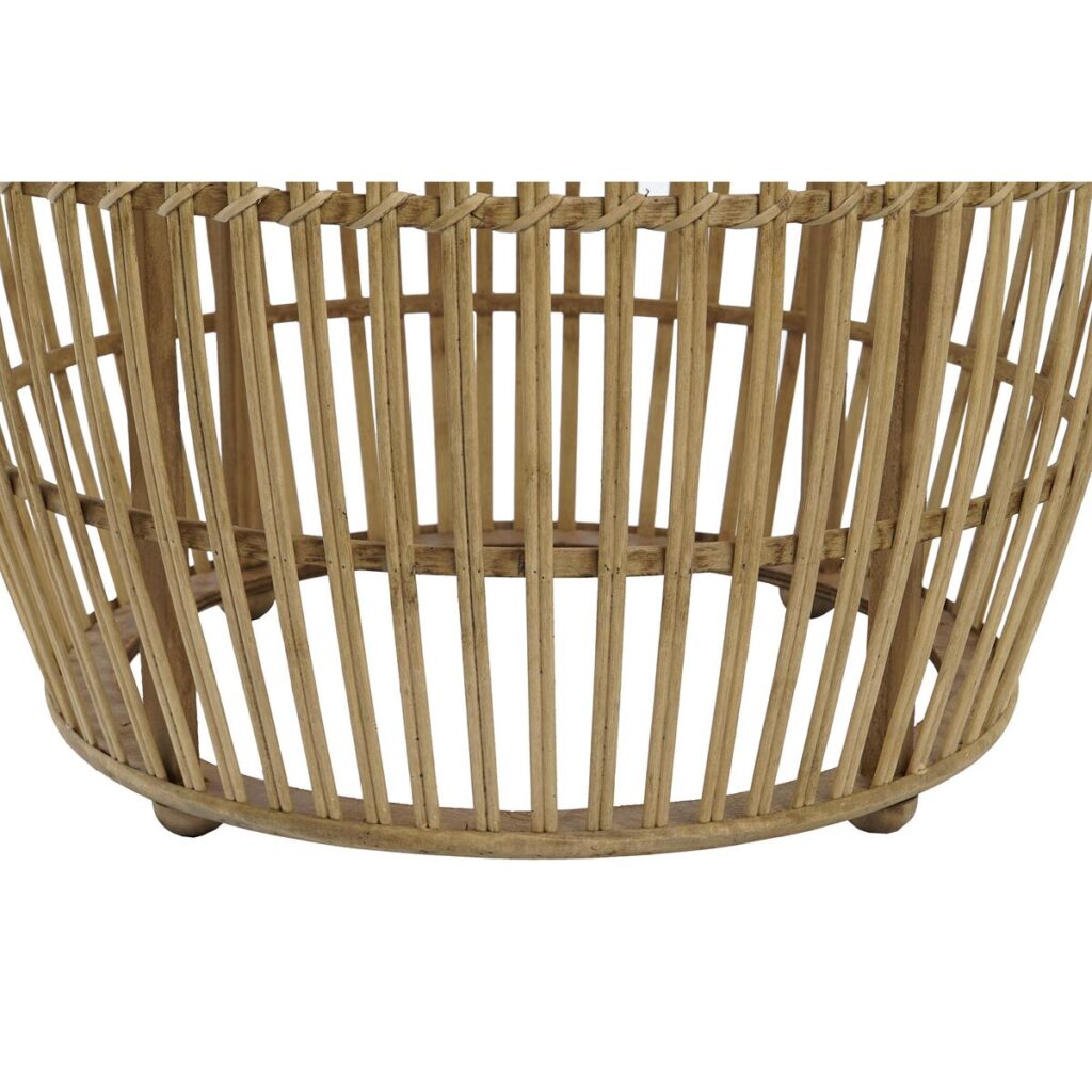 Σετ με 2 τραπέζια DKD Home Decor Ανοιχτό καφέ Bamboo 70 x 70 x 50 cm