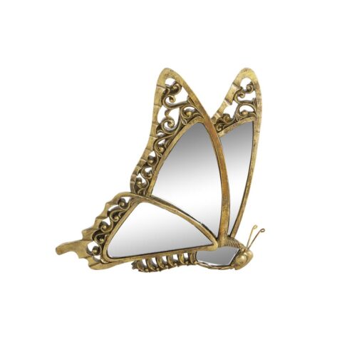 Διακόσμηση τοίχων DKD Home Decor Καθρέφτης Χρυσό Ρητίνη Πεταλούδα (22 x 4