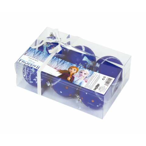 Χριστουγεννιάτικη μπάλα Frozen Memories x6 Μπλε Λευκό Πλαστική ύλη (Ø 8 cm)