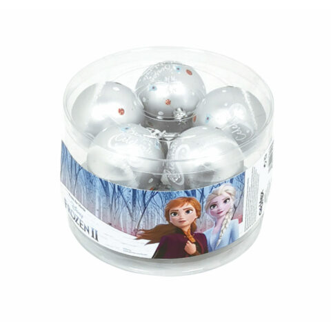 Χριστουγεννιάτικη μπάλα Frozen Memories Ασημί x10 Πλαστική ύλη (Ø 6 cm)
