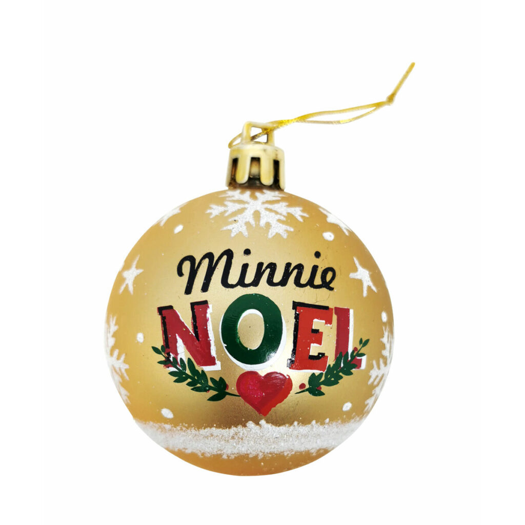 Χριστουγεννιάτικη μπάλα Minnie Mouse Lucky Χρυσό x6 Πλαστική ύλη (Ø 8 cm)