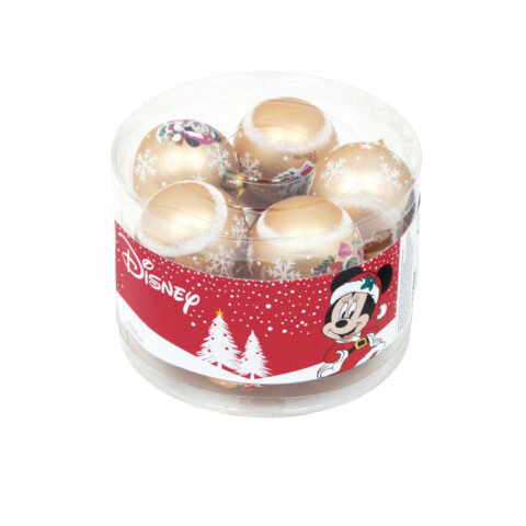Χριστουγεννιάτικη μπάλα Minnie Mouse Lucky Χρυσό x10 Πλαστική ύλη (Ø 6 cm)