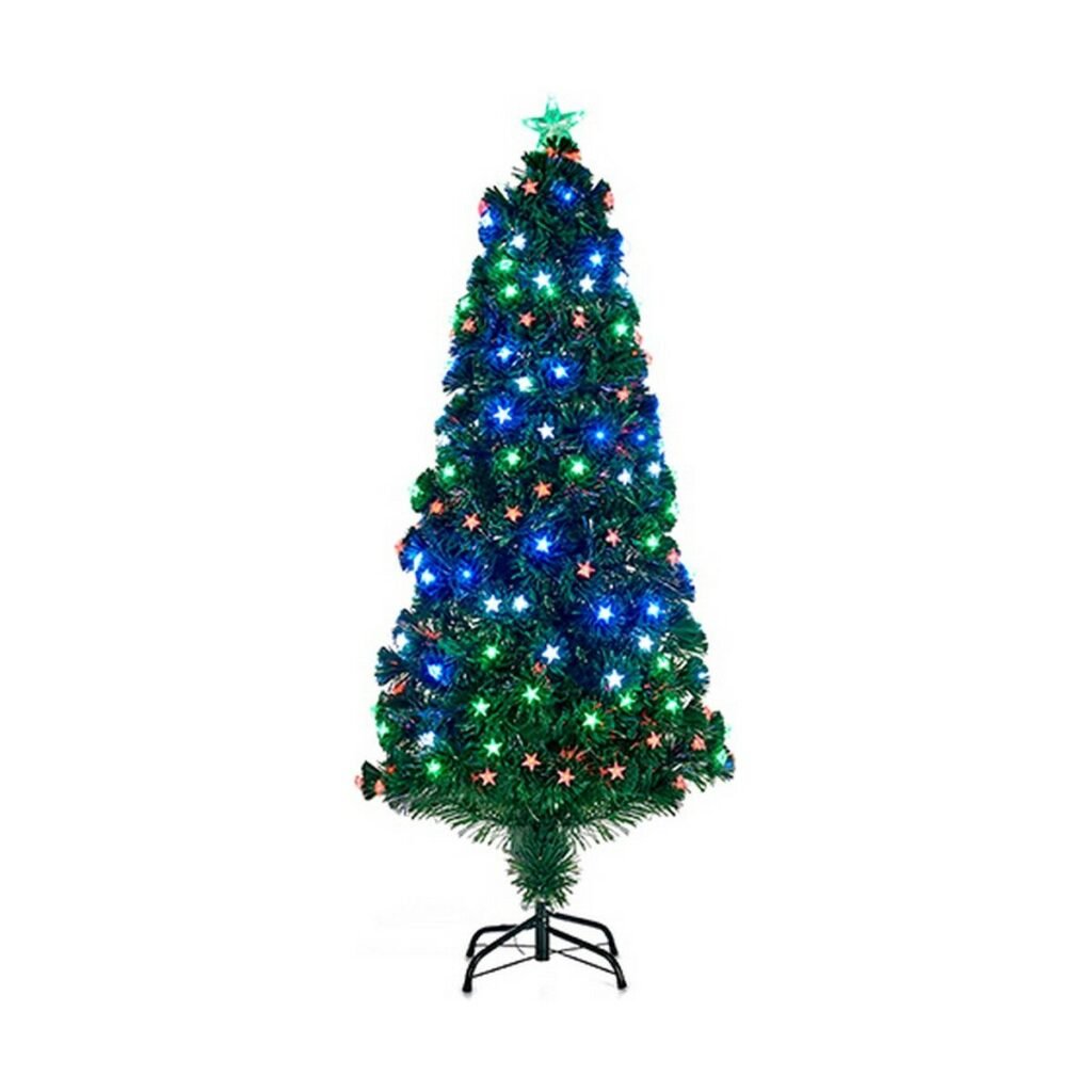 Χριστουγεννιάτικο Δέντρο με Αστέρι Φώτα Μέταλλο Πράσινο Πλαστική ύλη (35 x 35 x 90 cm)