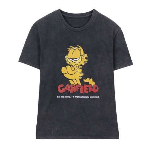 Γυναικεία Μπλούζα με Κοντό Μανίκι Garfield Μαύρο