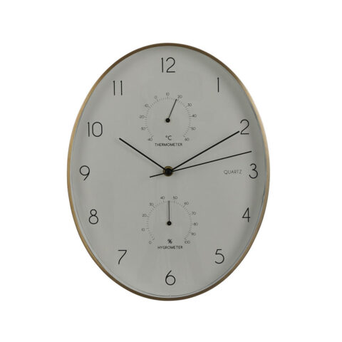 Ρολόι Τοίχου Mica Decorations Andy Οβάλ Λευκό Αλουμίνιο Ø 35 x 4.5 cm