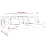 vidaXL Καναπές Κρεβάτι Διθέσιος με 2 Μαξιλάρια&Υποπόδιο Μαύρο Βελούδο