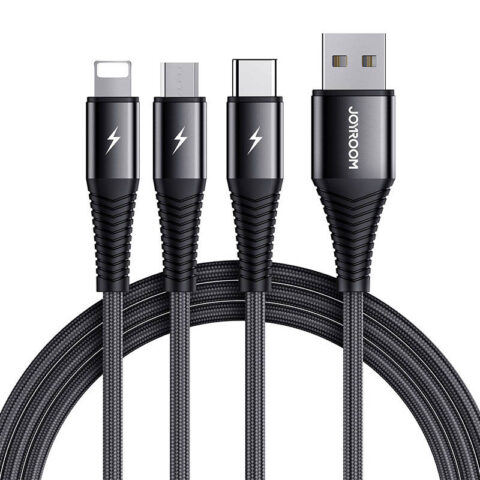 USB cable Joyroom S-1230G4 3in1 USB-C / Lightning / Micro USB 1.2m  (black)