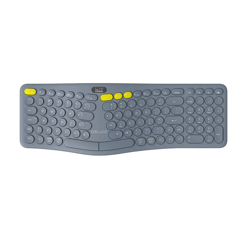 Wireless Ergonomic Keyboard Delux GM903CV BT+2.4G (grey)
