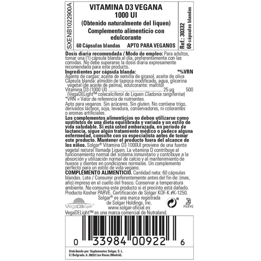 Βιταμίνες Solgar Χορτοφάγος Κάψουλα (60 uds)