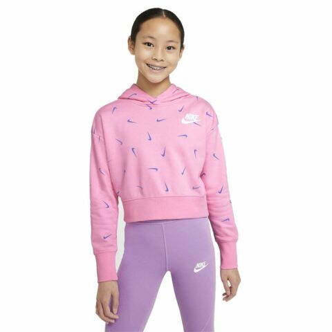 Φούτερ με Κουκούλα για Κοριτσάκι Nike Print Ροζ