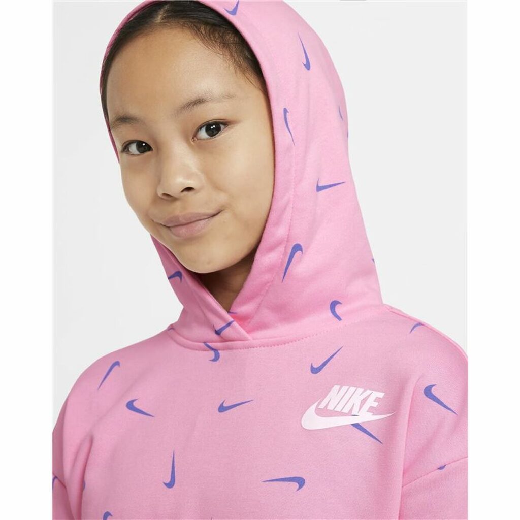Φούτερ με Κουκούλα για Κοριτσάκι Nike Print Ροζ