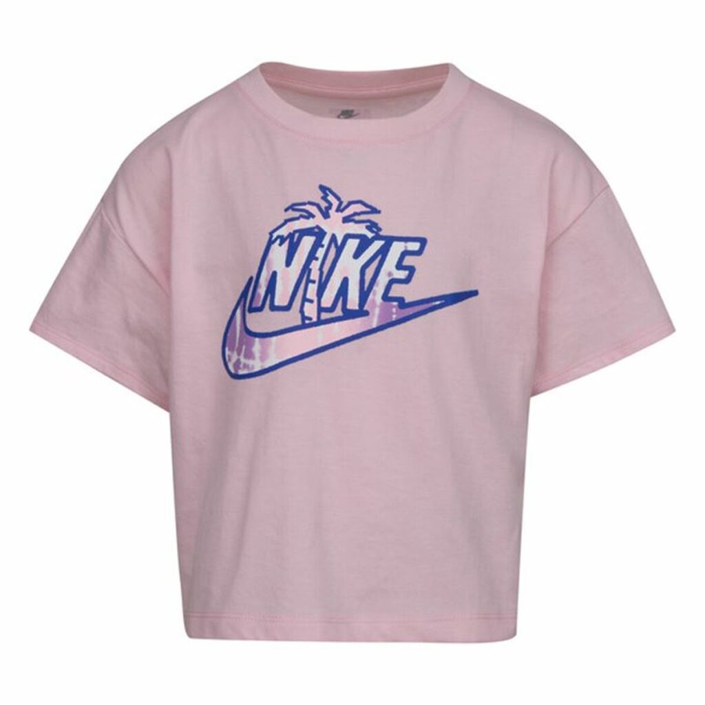 Παιδικό Μπλούζα με Κοντό Μανίκι Nike Knit Girls Ροζ