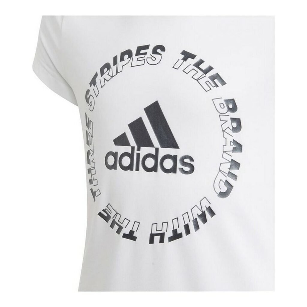 Παιδικό Μπλούζα με Κοντό Μανίκι Adidas Aeroready Bold Λευκό
