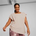 Γυναικεία Μπλούζα με Κοντό Μανίκι Puma Studio Foundation Μπεζ Ανοιχτό Ροζ