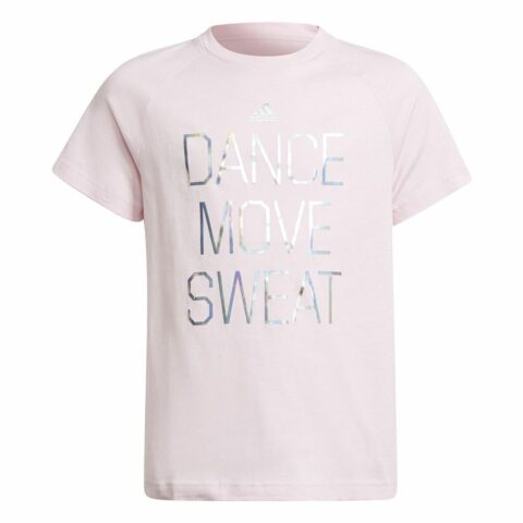 Παιδικό Μπλούζα με Κοντό Μανίκι Adidas Dance Metallic-Print Ροζ