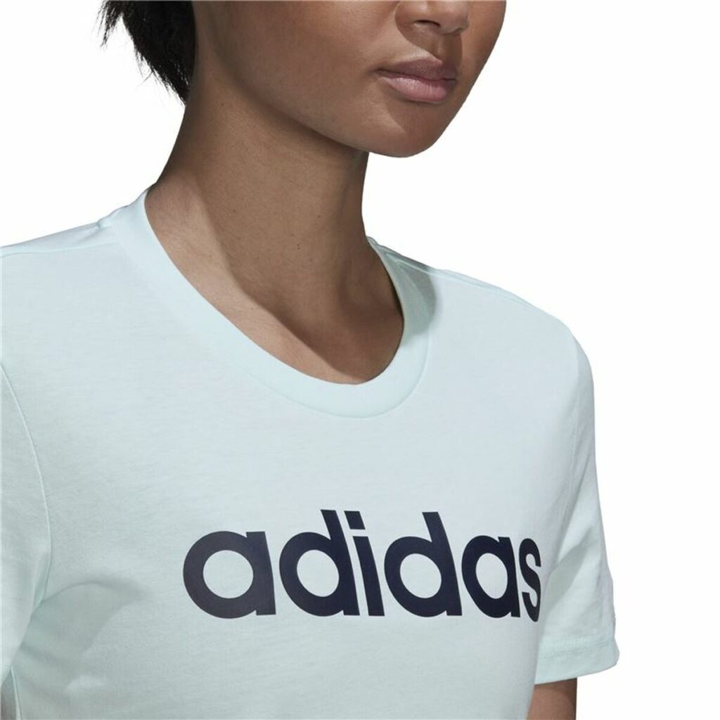 Γυναικεία Μπλούζα με Κοντό Μανίκι Adidas Loungewear Essentials Slim Logo Μέντα