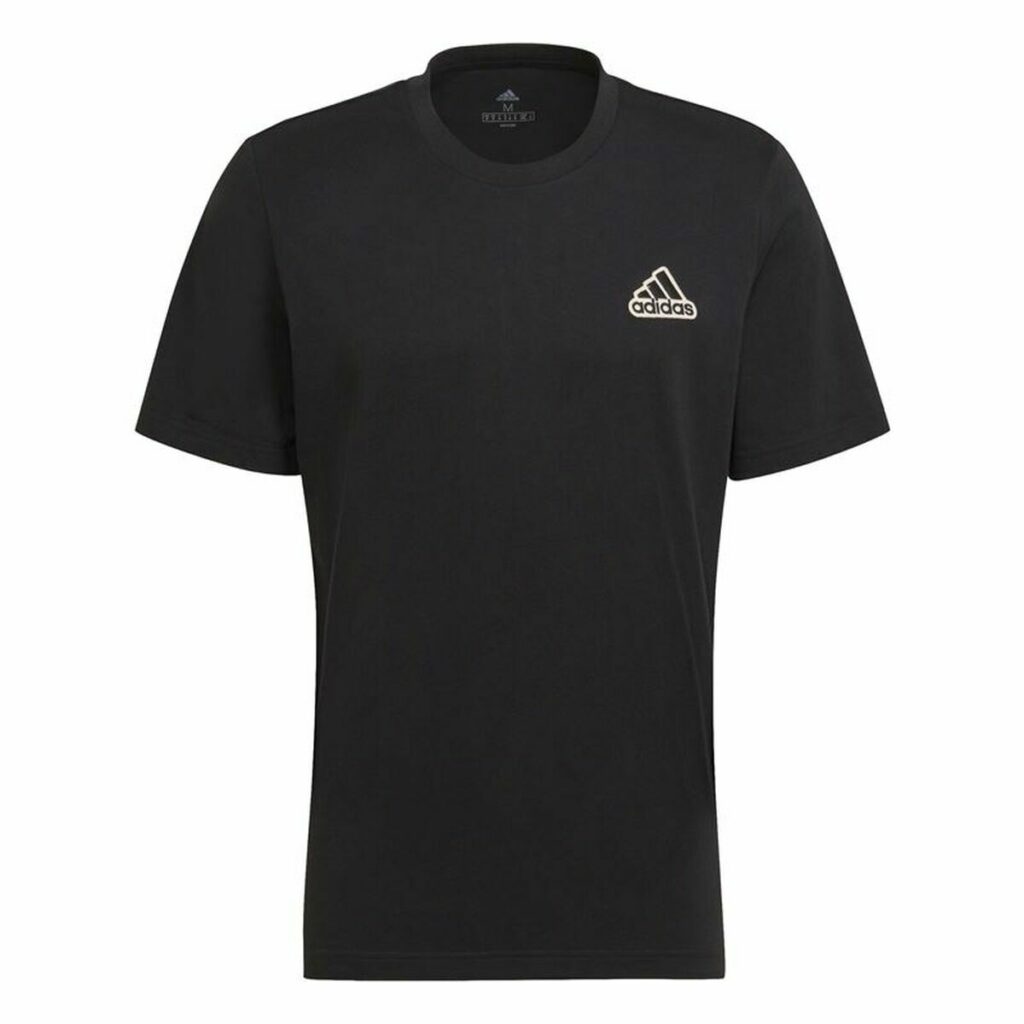 Ανδρική Μπλούζα με Κοντό Μανίκι Adidas Essentials Feel Comfy Μαύρο
