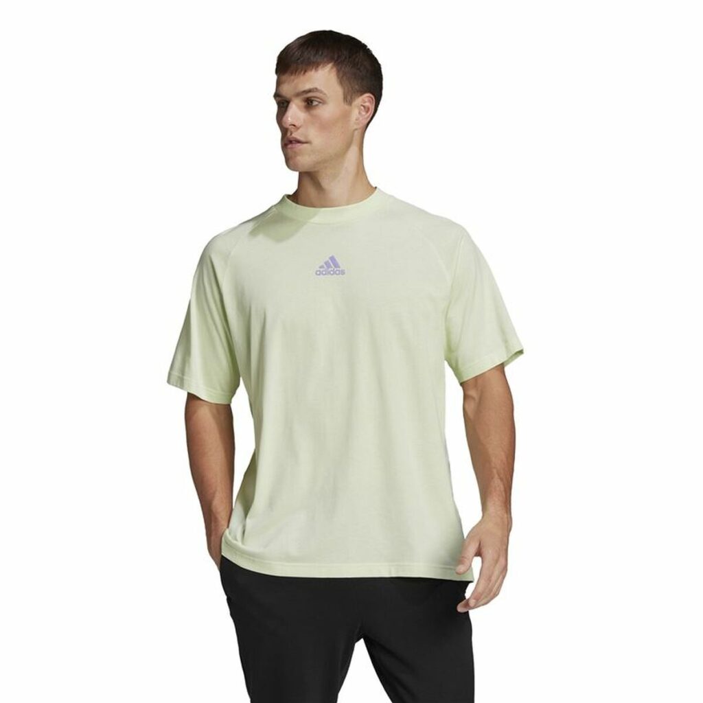 Ανδρική Μπλούζα με Κοντό Μανίκι Adidas Essentials Brandlove Κίτρινο
