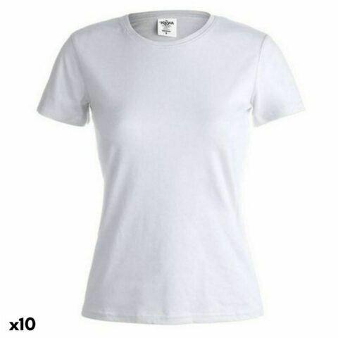 Γυναικεία Μπλούζα με Κοντό Μανίκι 145867 Λευκό (x10)