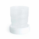 Αναδιπλούμενο Ποτήρι με Κουτί Αποθήκευσης Χαπιών 146006 Λευκό (220 ml) (100 Μονάδες)