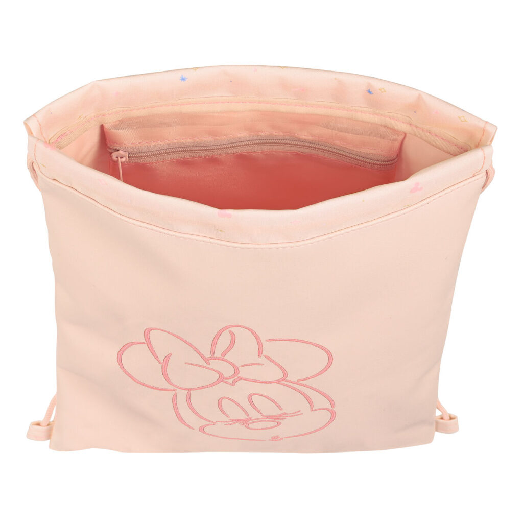 Σχολική Τσάντα με Σχοινιά Minnie Mouse Ροζ (26 x 34 x 1 cm)