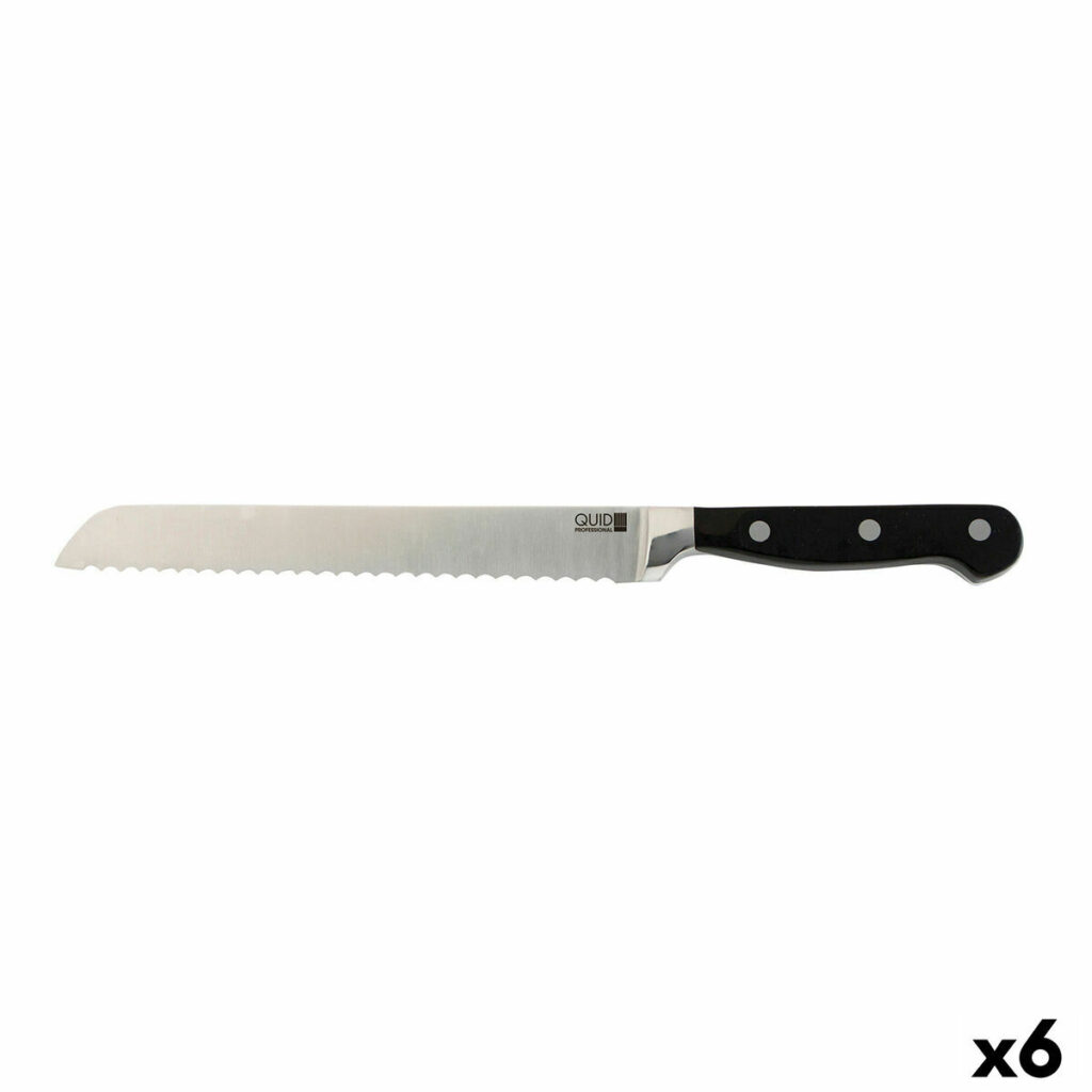 Μαχαίρι Ψωμιού Quid Professional Inox Chef Black Μέταλλο 20 cm (Pack 6x)