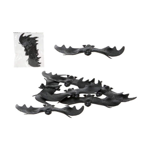 Αποκριάτικη Διακόσμηση Νυχτερίδα Μαύρο Πολύχρωμο (6 Τεμάχια) (x6)