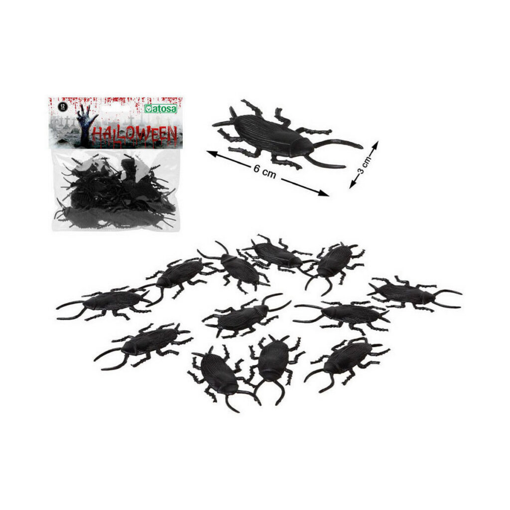 Αποκριάτικη Διακόσμηση Κατσαρίδες Μαύρο Πολύχρωμο (12 Μονάδες)