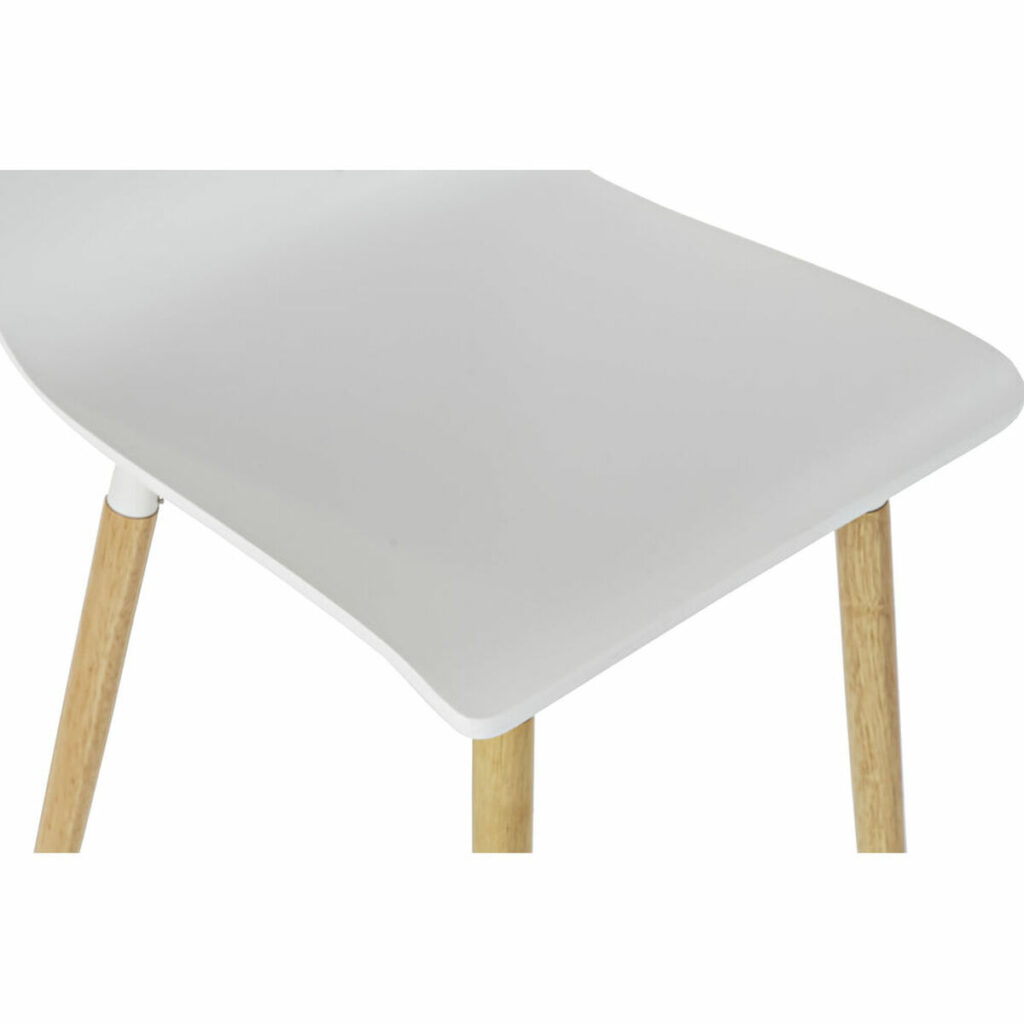 Καρέκλα Τραπεζαρίας DKD Home Decor 43 x 50 x 88 cm Ξύλο Λευκό Φυσικό καουτσούκ Ανοιχτό καφέ
