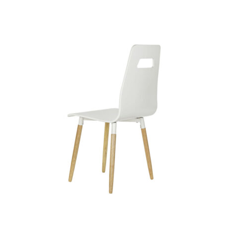 Καρέκλα Τραπεζαρίας DKD Home Decor 43 x 50 x 88 cm Ξύλο Λευκό Φυσικό καουτσούκ Ανοιχτό καφέ