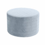 Υποπόδια DKD Home Decor πολυεστέρας Sky μπλε Σφουγγάρι Ξύλο MDF (55 x 55 x 35 cm)