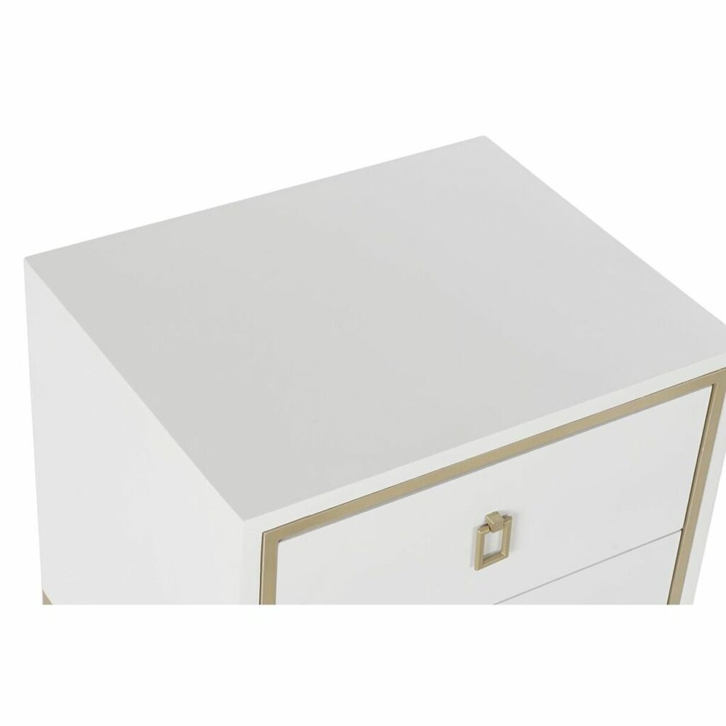 Κομοδίνο DKD Home Decor Λευκό Πολύχρωμο Χρυσό Ξύλο Μέταλλο Πλαστική ύλη 30 x 40 cm 50 x 40 x 53 cm
