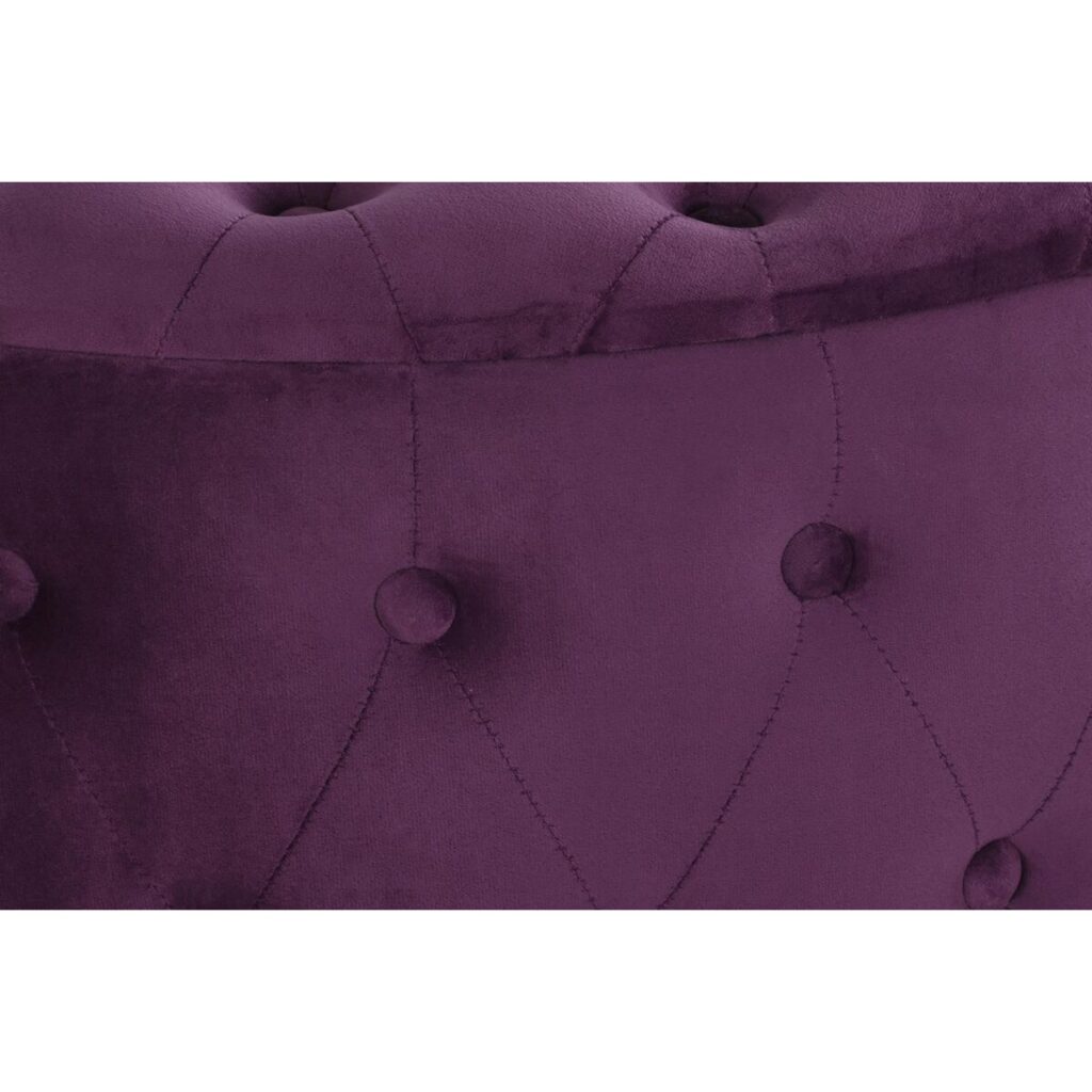 Υποπόδια DKD Home Decor Μοβ πολυεστέρας Βουργουνδίας Ξύλο MDF (70 x 70 x 42 cm)