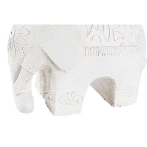 Διακοσμητική Φιγούρα DKD Home Decor Παλαιωμένο φινίρισμα Ελέφαντας Λευκό Ανατολικó Μαγνήσιο (40 x 23 x 56 cm)