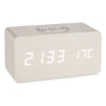 Επιτραπέζιο Ψηφιακό Ρολόι Λευκό PVC Ξύλο MDF 15 x 7