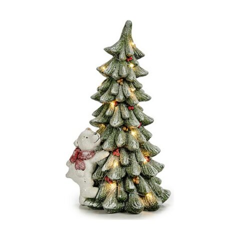 Διακοσμητική Φιγούρα Χριστουγεννιάτικο δέντρο Αρκούδα Φως LED Πολυρεσσίνη 22 x 47 x 28 cm