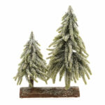Χριστουγεννιάτικο δέντρο Διπλή Χιονισμένο Ξύλινη βάση (28 x 16 x 28 cm)
