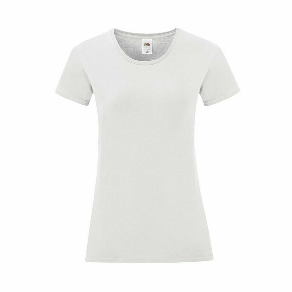 Γυναικεία Μπλούζα με Κοντό Μανίκι 141317 100% βαμβάκι Λευκό (72 Μονάδες)