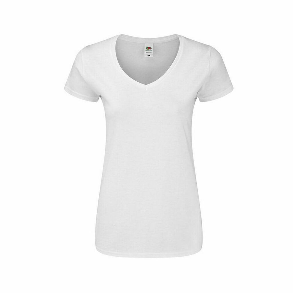 Γυναικεία Μπλούζα με Κοντό Μανίκι 141319 100% βαμβάκι Λευκό (72 Μονάδες)