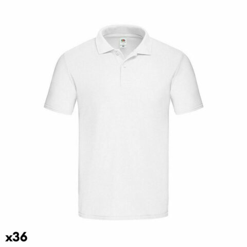 Μπλούζα Polo με Κοντό Μανίκι 141323 Λευκό 100% βαμβάκι Unisex ενήλικες (36 Μονάδες)