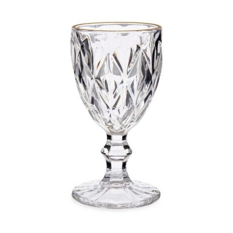 Ποτήρι Κρασί Χρυσό Διαφανές Γυαλί x6 (245 ml)