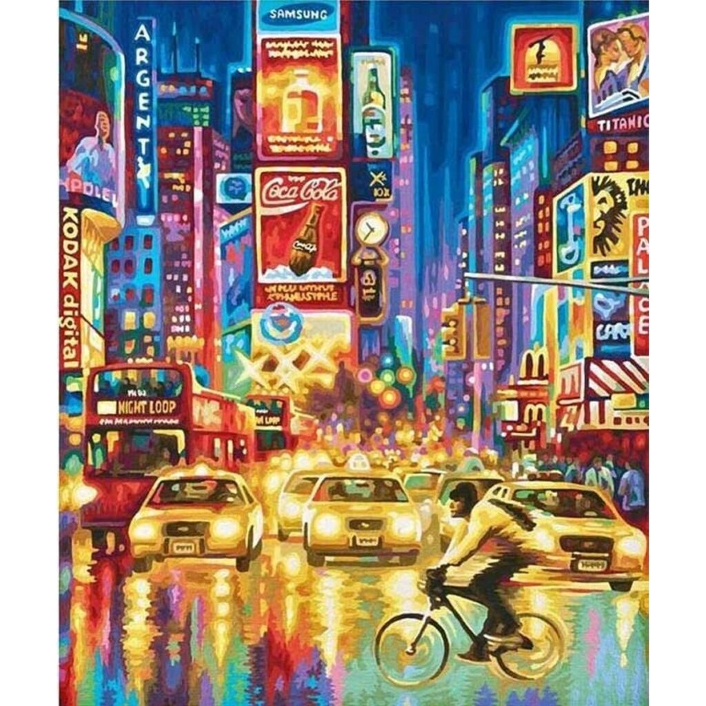 Ρύθμιση χρωμάτων Alex Bog Amazing Times Square NYC Αριθμοί (40 x 50 cm)