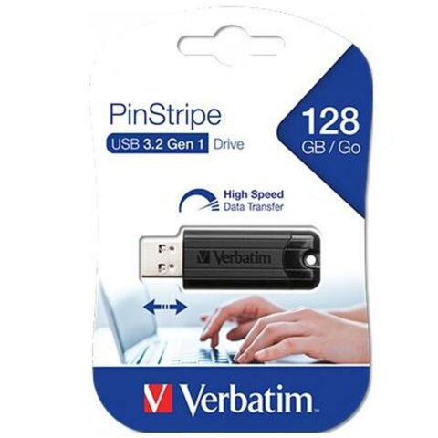 Στικάκι USB Verbatim PinStripe 3.0 Μαύρο 128 GB