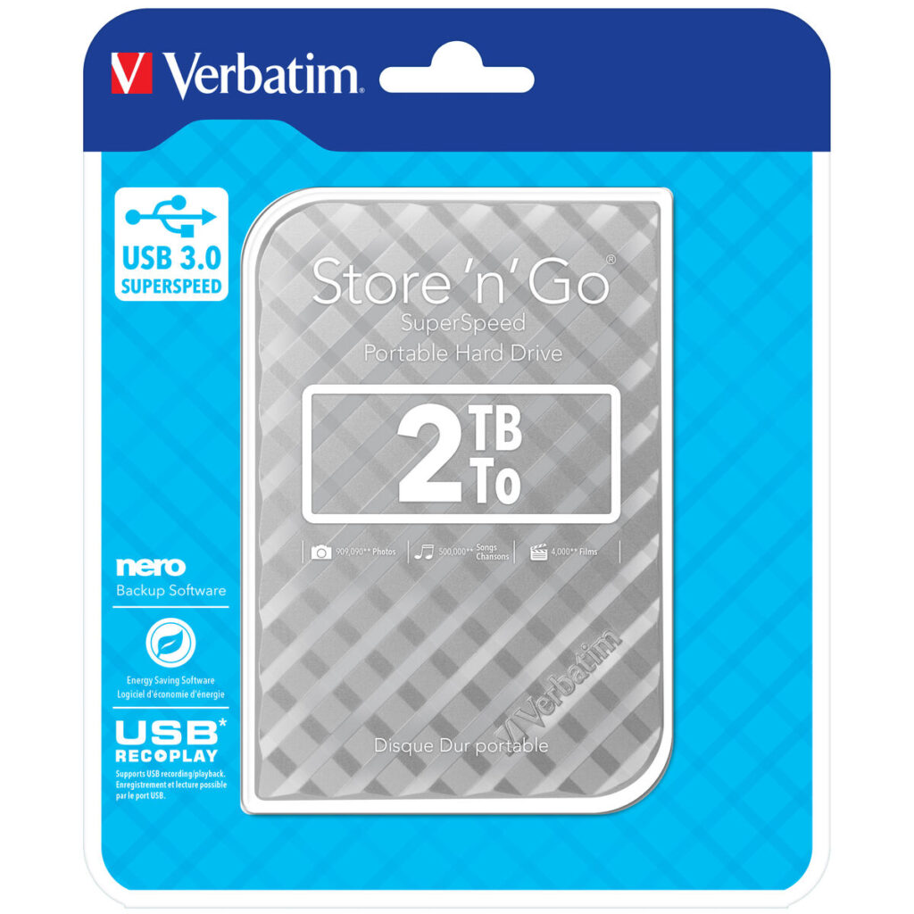 Σκληρός δίσκος Verbatim 53198 Λευκό 2 TB HDD