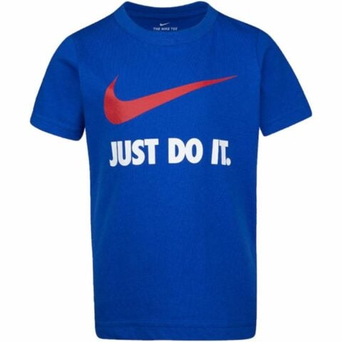 Παιδικό Μπλούζα με Κοντό Μανίκι Nike Swoosh Μπλε