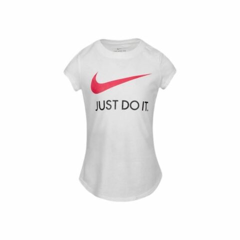 Παιδικό Μπλούζα με Κοντό Μανίκι Nike Swoosh JDI Λευκό