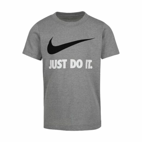 Παιδικό Μπλούζα με Κοντό Μανίκι Nike NKB Swoosh Σκούρο γκρίζο