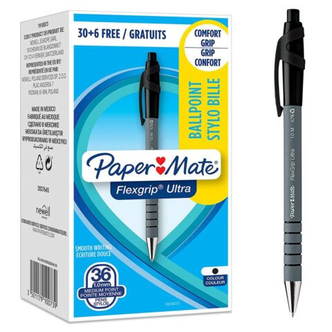 Μολύβι Paper Mate Flexgrip Ultra ST Μαύρο 1 mm (36 Τεμάχια)