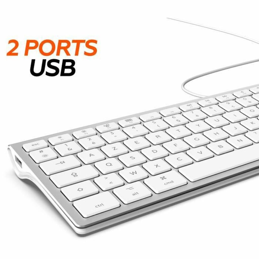 Πληκτρολόγιο Mobility Lab Λευκό Ασημί Mac OS AZERTY
